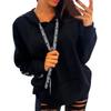 Sudadera de vellón para mujer de talla grande europea y americana transfronteriza 2022 Invierno Nueva Amazon Holgada Slim Letra Cinta con forro de vellón Mujer