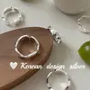 Anillo de Plata de Ley S925 con Diseño de Empalme Ovalado Estilo Coreano Minimalista Estilo Ins Recomendado por Bloggers con Diseño de Nicho y Sensación de Alta Gama