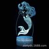Transfronteiriço dedicado à Série Sereia Lâmpada de mesa 3D Lâmpada LED presentes criativos visual Tridimensional colorida luz noturna