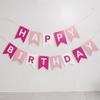 Feliz aniversário letra dourada bandeira pendurada rosa azul preto branco decoração de festa decoração papel Guirlanda bandeira bandeira de cauda de andorinha