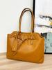 Bolso Tote de Piel Suave de Alta Gama de Gran Capacidad Bolso de Axila para Mujer 2025 Nueva Moda Retro Cerradura Hombro Bolso Grande de Moda