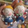Muñeca de Monstruo de Tres Ojos Colgante de Lana Colgante Tejido a Mano Producto Terminado Muñeca de Ganchillo Hecha a Mano Colgante de Ganchillo Producto Terminado