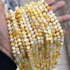 Cuentas Doradas de Concha Natural, Cuentas Sueltas de Concha Amarilla en Forma de Disco, Manualidades con Cuentas para Pulsera, Collar, Accesorios de Joyería al por Mayor