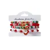 Pulseira de Argila Macia de Natal Europeia e Americana Transfronteiriça Multicamadas Conjunto de Pulseiras Árvore de Natal Floco de Neve Papai Noel Rena