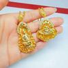 Colgante de Buda Guanyin de latón bañado en oro incrustado de diamantes, chapado en imitación de oro, joyería unisex, suministro para comercio electrónico físico