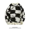Otoño e Invierno 2024 Nuevo Estilo Estilo Perezoso Prendas de Punto Marca Trendy para Hombre Suelto Estilo Japonés Retro Color de Contraste Prendas de Punto Modernas Hombre