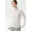 Suéter 100% cachemir, cuello alto para mujer, capa base de punto suave y cómoda, suéter de corte holgado para otoño e invierno