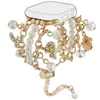 Adecuado para Apple Watch Iwatch45678/Se Generación Correa de Reloj Pulsera Nueva Pulsera de Muñeca con Colgante de Cristal de Perlas