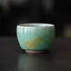 Taza de Té de Loto Celadón Taza de Té para Damas Taza de Maestro Cerámica Hecha a Mano Tazón Pequeño de Té Juego de Té Kung Fu Taza de Té para el Hogar