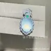 Colgante bañado en plata con calcedonia verde hielo en forma de huevo de paloma, nuevo colgante de collar de jade de ágata blanca estilo chino, disponible para venta al por mayor
