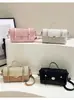 Bolso bandolera cuadrado pequeño para mujer, nuevo, de moda transfronteriza, color liso, texturizado, con cierre de candado de moda, retro, casual, simple