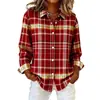 Camisa de manga larga europea y americana transfronteriza para mujer, moda de otoño e invierno, cárdigan casual navideño con cuello de solapa