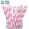 Pajita de Papel Rayada Rosa al Por Mayor Pajita de Papel Desechable Degradable Pajita para Bebida de Fiesta Ecológica