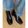 Botines de tacón alto para mujer Chuyuji 2026 Otoño/Invierno Nuevos Botines Martin de punta cuadrada para mujeres menudas, Estilo francés Botas ajustadas de tacón grueso