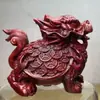 Talla de Madera de Ciprés Adorno de Dragón de la Fortuna Tortuga Longevidad Tortuga Leche Pequeña Talla de Madera Maciza Artesanía Pieza de Mano Artesanía China