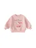 Blusão Infantil Bangxuan de Caimento Solto Cor Sólida Gola Redonda Top para Criança Pequena Roupa Infantil Primavera e Outono Moletom Infantil com Estampa de Desenho