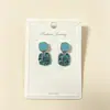 Brincos quadrados de óleo de gota de diamante nova moda coreana brincos de diamante retro geométrico simples brincos elegantes atacado