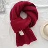 Cachecol Vermelho de Ano Novo e Natal Macio e Sedoso Cor Lisa Tricotado Estilo Coreano Outono e Inverno Versátil Cachecol de Casal para Homens e Mulheres