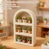 Gabinete de Decoración de Escena para Casa de Muñecas Impreso en 3D, Modelo Hecho a Mano, Soporte de Exhibición de Múltiples Niveles, Tetera de Juguete, Figura para Exhibición de Perfumes