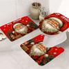 Decoração de Feriado Papai Noel Porta Chão Banheiro Vaso Sanitário Conjunto de Três Peças Porta de Banheiro Tapete de Chão Absorvente Antiderrapante