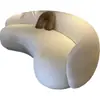 Sala de estar nórdica apartamento pequeño tela tecnológica salón de belleza tienda de novias área de descanso sofá semicircular con forma de anacardo lana de cordero