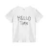 Camiseta Negra de Manga Corta con Cuello Redondo, Estilo Nuevo de Verano para Mujer, Sencilla con Estampado de Letras, Ropa Exterior Casual, Top Versátil para Mujer