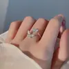 Anillo de Mariposa con Diamantes Flash Minsheng Diseño de Nicho Femenino Sentido de Diseño Ins Nicho Anillo de Zirconia Microincrustado Anillo de Dieta Ajustable