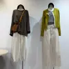 Camiseta de punto a rayas con bloques de color, respetuosa con la piel, con caída, para mujer, versátil, casual, retro, estilizada, cuello redondo, top oversize