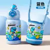 Copo Térmico Infantil Duplo com Canudo Aço Inoxidável 316 Desenho Animado Portátil Tampa de Pressão Boneca Criativa Chaleira para Estudantes