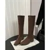 Botas Altas Adelgazantes de Tacón Alto Estilo Maillard para Mujer 2026 Otoño/Invierno Nuevo Estilo Pequeñas Retro Temperamento Botas Altas Hasta la Rodilla