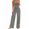 Comércio Exterior Transfronteiriço Amazon 2026 Conjunto Feminino Casual Europeu e Americano com Top Tubo Listrado e Calça Longa de Cintura Elástica para Férias e Casa