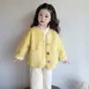 Abrigo Suéter de Peluche para Niñas Otoño Invierno 2026 Nuevo Estilo Moda Elegante Infantil Cálido Forrado de Piel Ropa de Invierno Top