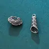 Colgante de paz con candado vintage desgastado de plata pura s925, dije pequeño hueco para colgar, pulsera DIY, accesorio de plata