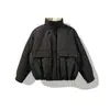 Yidao Vintage 2026 Inverno Novo Estilo Japonês Roupa de Trabalho Bolso Grande Jaqueta de Algodão Masculina Solta Gola Alta Curta Engrossada