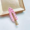 Horquilla de verano para maquillaje, con ácido acético y tablero de ajedrez, sin costuras, para flequillo de verano femenino, clip para la cara lateral, tocado al por mayor