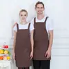 Atacado do Fabricante Avental de Cor Sólida com Alça para Cozinha Doméstica com Gola Alta Roupa de Trabalho Publicitária com Opção de Impressão de Logotipo, Poliéster Impermeável