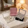 Caja de Almacenamiento de Joyas Aretes Joyas Collar Pulsera Compartimentada a Prueba de Polvo con Tapa Organizador Almacenamiento Terciopelo Caja de Almacenamiento de Joyas