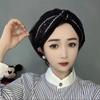 Par boina baotou 2024 novo gaze bolha estilo western mostrar rosto pequenas explosões pequeno vento perfumado boina baotou uma geração de cabelo