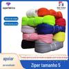 Zíper Personalizado de Rolo Completo Colorido Preto e Branco, Tamanho 5 Nylon, Em Estoque, Adequado para Capas de Edredom, Barracas, Bolsas e Roupas, com Design de Travamento Automático