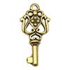 Mezcla de 20 colgantes de aleación con forma de trébol de cuatro hojas con forma de llave de amor de oro antiguo retro hechos a mano, accesorios de joyería DIY al por mayor