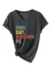 Lo siento No Puedo Mamá Deportista Amazon Ebay Sitio Independiente Moda Personalizada Camiseta de Manga Corta con Cuello en V para Mujer