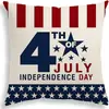 Almofada Comemorativa do 250º Aniversário do Dia da Independência Americana Decoração de Casa Almofada de Cabeceira Estilo Americano Linho Estampado Almofada de Sofá