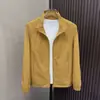 Estilo Coreano Bonito Estilo Workwear Cor Sólida Alta Qualidade Versátil Primavera e Outono Nova Chegada Gola Alta Moda à Prova de Vento Zíper Jaqueta Cardigan