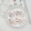 Nuevas joyas para uñas Super Flash K9 rectangulares octogonales de diamante de cristal taladro de pila de diamante de punta inferior Red de diamantes Aurora Decoraciones de uñas de moda