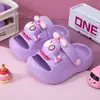 Tamancos e Chinelos de Verão da Princesa Elsa para Crianças Meninas, com Solado Macio, Bico Fechado, Antiderrapantes, Sandálias de Desenho Animado para Bebês, Atacado