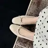 Zapatos Planos de Piel de Oveja de Primera Capa para Mujer, Zapatos de una Sola Pieza de Boca Baja, Nuevo Estilo Otoño, Piel Genuina, Punta Redonda, Lazo, Estilo Coreano, Zapatos Bajos, Zapatos de Abuela