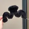 Clip de tiburón de felpa con borlas y lazo para Otoño e Invierno, Accesorio grande para el cabello, Pinza para agarrar la parte posterior de la cabeza, Tarjeta para el cabello femenina, Tocado
