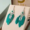 Pendientes de Plumas en Forma de Abanico Multicapa Estilo Étnico Aleación Casual Pendientes de Yunnan Venta al por Mayor Pendientes de Joyería Étnica Creativa