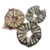 Goma para el Pelo de Tela a Rayas Florales de Doble Capa Estilo Coreano para Recogido en la Parte Trasera de la Cabeza, Goma Grande para Cabello Grueso, Accesorio para el Cabello