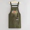 Delantal de Cocina Nuevo Estilo para Catering, Ropa de Trabajo Anti-Manchas, Delantal de Cocina Resistente al Agua para el Hogar para Adultos con Impresión de Logo